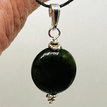 Load image into Gallery viewer, Chinese Jade Sterling Sterling Silver Pendant | Green | 1 1/4" Long | 1 Pendant|