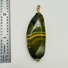 Load image into Gallery viewer, Ocean Jasper 14K Gold Filled Long Pendant | 2 1/2" Long| Green, Gold| 1 Pendant|