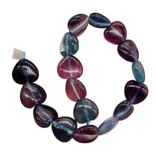 Load image into Gallery viewer, Fluorite Half Strand Round Heart Beads | 7" Long | Blue. Purple. Pink| 17 Beads|