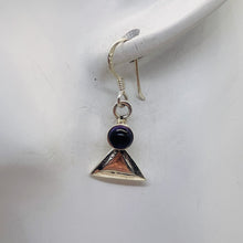 Load image into Gallery viewer, Amethyst Sterling Silver Triangle Earrings | 1" Long | Purple | 1 Pair |