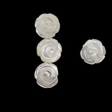 Load image into Gallery viewer, Mother of Pearl Parcel Carved Rose Beads | 12x6mm | White | 4 Beads |