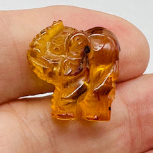 Load image into Gallery viewer, Amber Elephant Carved Figurine } 11.9ct | 1 Elephant | | 22x22x10mm | Amber