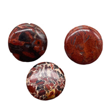 Load image into Gallery viewer, Red 3 Brecciated Jasper 20mm Coin Beads 009568