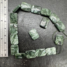 Load image into Gallery viewer, Sultry Shimmering Seraphinite Focal 8 inch Bead Strand (14 Beads) 8688HS
