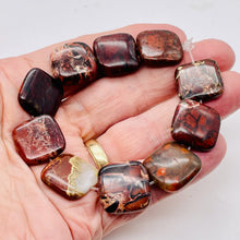 Load image into Gallery viewer, Red Brecciated Jasper Square Coin Bead Strand 109569