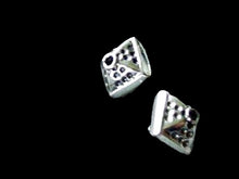 Load image into Gallery viewer, 2 Double Pyramid Bali Silver Beads 003220