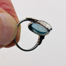 Load image into Gallery viewer, Clear Briolette Agate Sterling Silver 14K Gold Ring | Size 5 | Blue | 1 Ring |