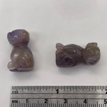 Load image into Gallery viewer, Faithful 2 Natural Amethyst Carved Dog Animal Beads | 22x15x15mm | Purple