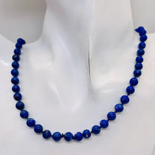 Load image into Gallery viewer, Lapis Lazuli Necklace Knotted on Silk | Round | 30" Long | Blue | 1 Necklace |