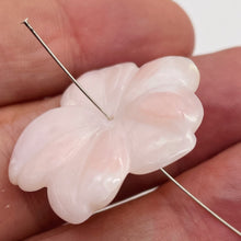 Load image into Gallery viewer, Pink Peruvian Opal Carved 22cts Flower Pendant Bead | 33x32x4mm | Pink | 1 Bead|