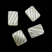 Load image into Gallery viewer, 4 White Mother of Pearl Carved Rectangle Beads 4363