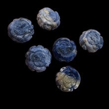 Load image into Gallery viewer, Sodalite Carved Chinese Symbol Coin Beads | 15x8mm | Blue, White | 6 Beads |