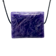 Load image into Gallery viewer, 32cts of Rare Rectangular Pillow Charoite Bead | 1 Beads | 23x18x8mm | 10872D