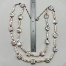 Load image into Gallery viewer, Pearl Gentle Peach Sterling Silver Double Strand Necklace | 18" | Peach White |