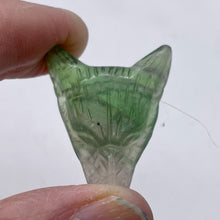Load image into Gallery viewer, Fluorite Carving Wolf Head Pendant Bead | 40x30x10mm | Green | 1 Bead |