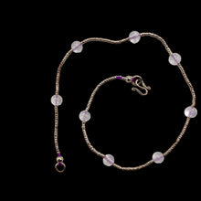 Load image into Gallery viewer, Hand Made! Pink Glass & Silver 10" Anklet 10076D