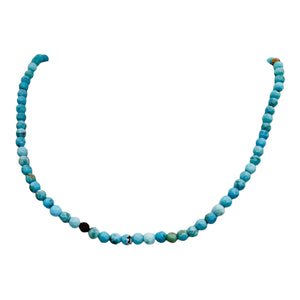 Turquoise Faceted Beads 16 Inch Strand | Round | 4mm | Blue | 100 Beads |
