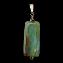 Load image into Gallery viewer, Peruvian Opal Sterling Silver Rectangle Cut Pendant | 2" Long | Green Pink |