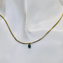 Load image into Gallery viewer, Diamond .35ct Briolette 14K Pendant | 4x3x3mm | Blue | 1 Pendant Bead |