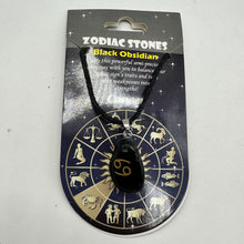 Load image into Gallery viewer, Zodiac Cancer Obsidian Stone Oval Pendant | 1 1/2" Long | Black | 1 Pendant |