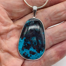 Load image into Gallery viewer, Chrysocolla Sterling Silver Oval Pendant | 2 1/2" Long | Blue, Green| 1 Pendant|