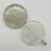 Load image into Gallery viewer, 1 Tourmalated Quartz 30mm Disc Pendant Bead 7652A