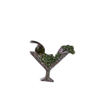 Load image into Gallery viewer, Cheers! Shimmering Crystal Martini Pin Brooch 10081B