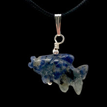 Load image into Gallery viewer, Sodalite Fish Koi Solid Sterling Silver Pendant! Swimmin' 509265Sds
