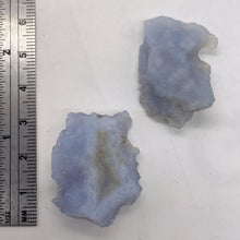 Load image into Gallery viewer, Blue Chalcedony 17g Druzy Nugget Beads| 32x20x11 to 30x24x15mm | Blue | 2 Beads|