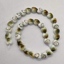 Load image into Gallery viewer, Shiva Shell Half Strand Heart Cut Beads | 6x3mm | White, Tan | 35 Beads