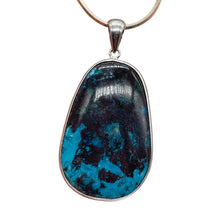 Load image into Gallery viewer, Chrysocolla Sterling Silver Oval Pendant | 2 1/2" Long | Blue, Green| 1 Pendant|