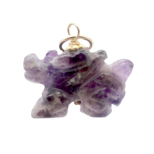 Load image into Gallery viewer, Amethyst Winged Dragon Pendant Necklace|SemiPrecious Stone Jewelry|14k Pendant