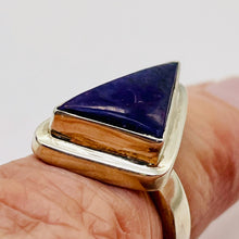 Load image into Gallery viewer, Gemstone Triangle Sugilite Sterling Silver Ring | Size7.5 | Purple | 1 Ring |