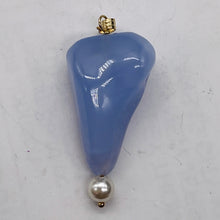 Load image into Gallery viewer, Blue Chalcedon Sterling Silver Designer Pendant | 2" Long | Blue | 1 Pendant |