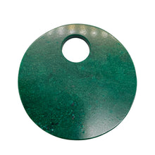 Load image into Gallery viewer, Green African Jade Pi Circle Pendant Bead | 50x5mm |12mm Hole |