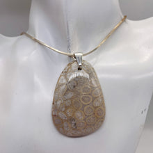 Load image into Gallery viewer, Coral Fossilized with Tiny Critters Sterling Silver Pendant | 2 1/4" Long |