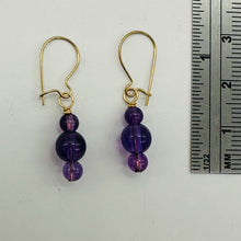 Load image into Gallery viewer, Amethyst 14K Gold Filled Exotic Drop Earrings | Purple/Gold | 2 1/4" Long |