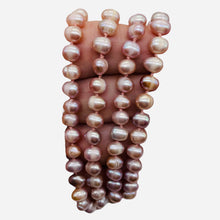 Load image into Gallery viewer, Fresh Water Pearl Knotted on Silk Necklace | 33" Long| Lavender Pink| 1 Necklace