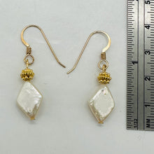 Load image into Gallery viewer, White Freshwater Pearl Dangle Earrings 14K Gold Filled 1.25 Inch