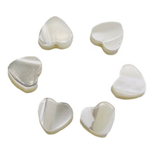 Load image into Gallery viewer, Mother of Pearl Baby Heart Beads | 7x7x2mm | White | 6 Beads |
