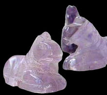 Load image into Gallery viewer, Adorable! 2 Carved Amethyst Horse Pony Animal Beads | 20x15x9mm | Purple