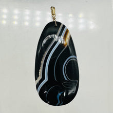 Load image into Gallery viewer, Stunning! Black and White Sardonyx 14Kgf Wire Wrap Pendant | 2 3/4 Inch Long |