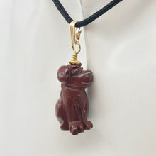 Load image into Gallery viewer, Red Jasper Dog Pendant Necklace | Semi Precious Stone Jewelry | 14k Pendant |