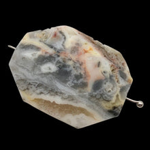 Load image into Gallery viewer, Crazy Lace Agate Carved Pendant Bead | 36x28x9mm | Gray White Orange |