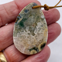 Load image into Gallery viewer, Druzy Ocean Jasper Pendant Teardrop | 50x34x9mm | Crystal Green | 1 Bead