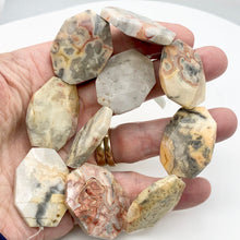 Load image into Gallery viewer, Crazy Lace Agate Faceted Bead | 40x30mm | Orange/Grey/Pink | Octagon | 1 Bead |