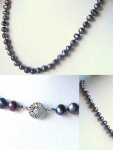 Load image into Gallery viewer, Dramatic Rainbow Peacock Freshwater Pearl Sterling Silver Necklace 20 inch 9808