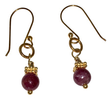 Load image into Gallery viewer, Pink Sapphire and 22K Vermeil Earrings 310696