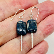 Load image into Gallery viewer, Pietersite Rectangle Bead Sterling Silver Earrings | 1 3/4" | Black Blue |