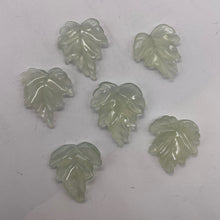 Load image into Gallery viewer, Serpentine New Jade Leaf Beads | 25x23x4 to 24x23x4mm | Light Mint | 6 Beads |